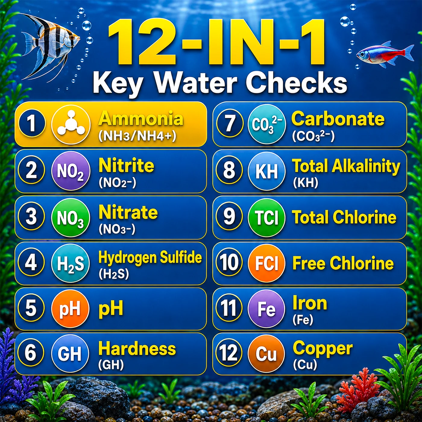 12-in-1 Aquarium Water Test Strips 3